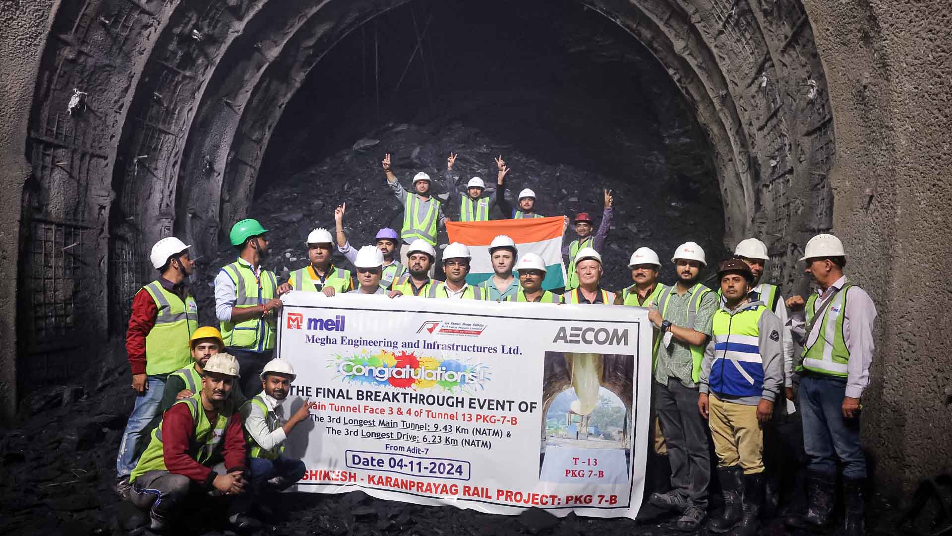 MEIL achieved Key tunnel break-through at High-altitude in Uttarkhand